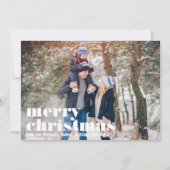 Rotes und grünes frohe Weihnachtsfest Foto Feiertagskarte (Vorderseite)