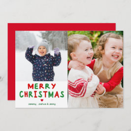 Rotes und grünes, fröhliches Weihnachtsfest - indi Feiertagskarte