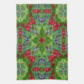 Rotes und grünes geometrisches Design Geschirrtuch (Vertikal)