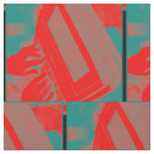 Rotes und grünes Gericht, das über Steno Maschine Stoff (Nahaufnahme)