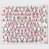 Rotes und grünes, heißes Paprikaschoten-Packpapier Geschenkpapier (Flach)