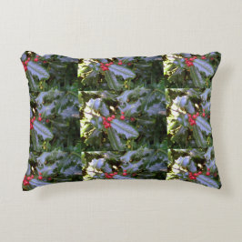 Rotes und grünes Holly Cushion Dekokissen
