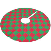 Rotes und grünes kariertes Muster Polyester Weihnachtsbaumdecke (Schrägansicht)