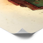 Rotes und grünes Kariertes Wald Gnome Black Santa Poster (Ecke)