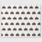 Rotes und grünes Kariertes Weihnachtsbaumumschlagp Geschenkpapier (Flach)
