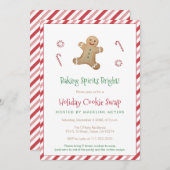 Rotes und grünes Lebkuchengebäck Feiertage Cookie Einladung (Vorne/Hinten)