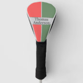 Rotes und grünes Minimalistisches Design Golf Headcover (Vorderseite)