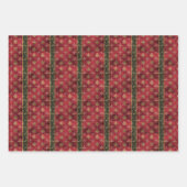Rotes und grünes mittelalterliches Weihnachtswacke Geschenkpapier Set (Vorderseite 3)