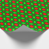 Rotes und grünes Muster Geschenkpapier (Ecke)
