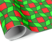 Rotes und grünes Muster Geschenkpapier (Rolleneckpunkt)