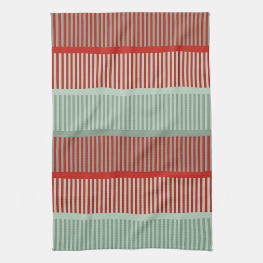 Rotes und grünes Muster Geschirrtuch (Vertikal)