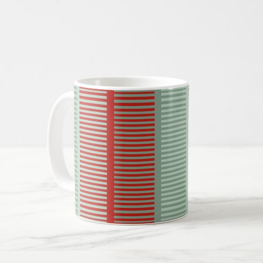 Rotes und grünes Muster Kaffeetasse (Vorderseite Links)