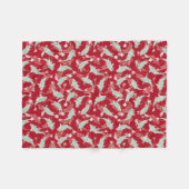 Rotes und grünes Muster - Koi Fish Fleecedecke (Vorderseite (Horizontal))