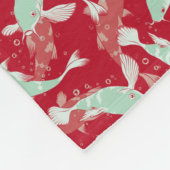 Rotes und grünes Muster - Koi Fish Fleecedecke (Ecke)
