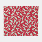 Rotes und grünes Muster - Koi Fish Fleecedecke (Vorderseite (Horizontal))