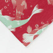 Rotes und grünes Muster - Koi Fish Fleecedecke (Ecke)