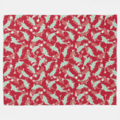 Rotes und grünes Muster - Koi Fish Fleecedecke (Vorderseite (Horizontal))