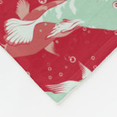 Rotes und grünes Muster - Koi Fish Fleecedecke (Ecke)