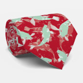 Rotes und grünes Muster - Koi Fish Krawatte (Gerollt)