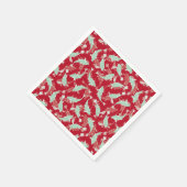 Rotes und grünes Muster - Koi Fish Serviette (Ecke)