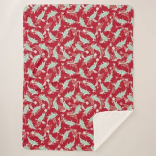 Rotes und grünes Muster - Koi Fish Sherpadecke