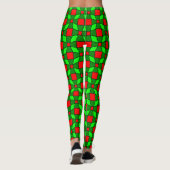 Rotes und grünes Muster Leggings (Rückseite)