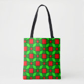 Rotes und grünes Muster Tasche (Vorderseite)