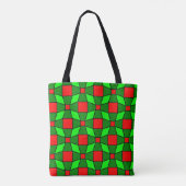 Rotes und grünes Muster Tasche (Rückseite)