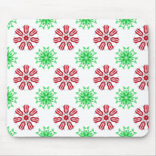 Rotes und grünes nahtloses Muster Mousepad