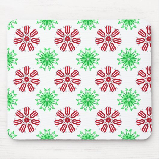 Rotes und grünes nahtloses Muster Mousepad (Vorne)