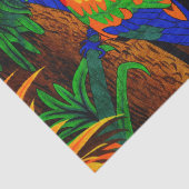 Rotes und grünes Papageien-Seidenpapier Seidenpapier (Ausschnitt)