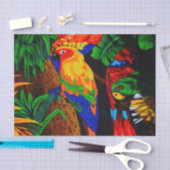 Rotes und grünes Papageien-Seidenpapier Seidenpapier (Handwerk)