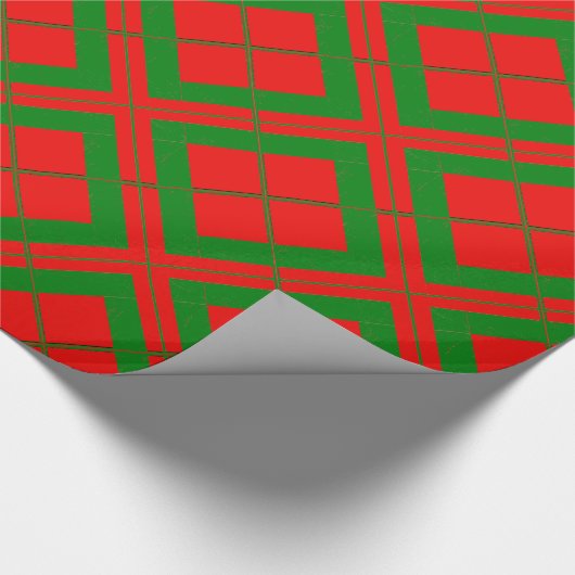 Rotes und grünes Papier zum Umhüllen von Diamanten Geschenkpapier (Ecke)