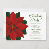 Rotes und grünes Poinsettia Weihnachtsfest Party Einladung (Vorderseite)