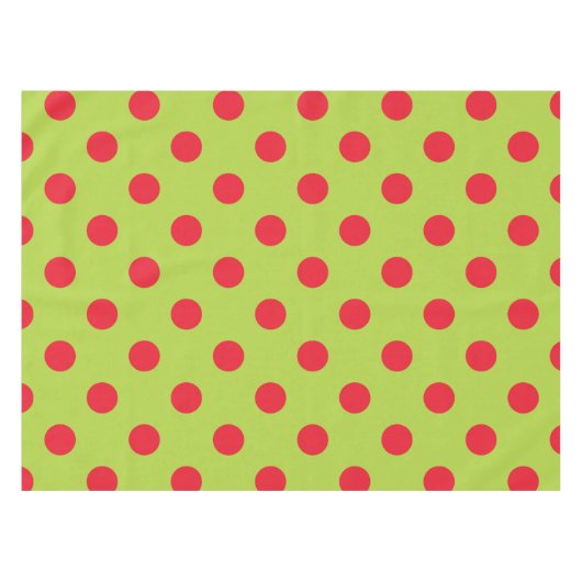 Rotes und grünes Polka Dot Tablecloth Tischdecke (Vorderseite (Horizontal))