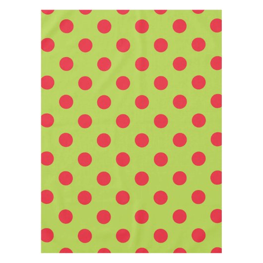Rotes und grünes Polka Dot Tablecloth Tischdecke (Vorderseite)