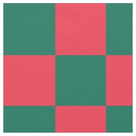Rotes und grünes Schachbrettmuster Stoff (Nahaufnahme)