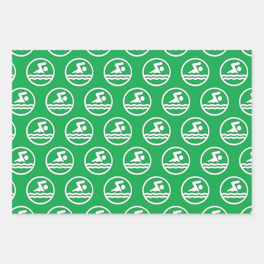 Rotes und grünes Schwimmen & Tauchen Weihnachten Geschenkpapier Set (Vorderseite 2)