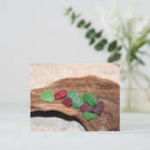 Rotes und grünes Seaglass Weihnachten (Stehend Vorderseite)