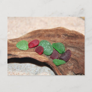 Rotes und grünes Seaglass Weihnachten