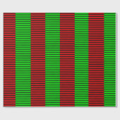 Rotes und grünes Streifenpapier Geschenkpapier (Flach)