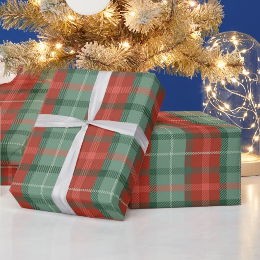 Rotes und grünes Tartan Geschenkpapier (Feiertage)