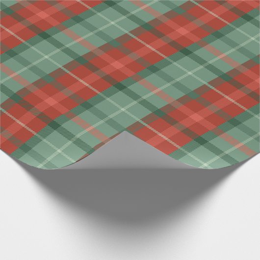 Rotes und grünes Tartan Geschenkpapier (Ecke)