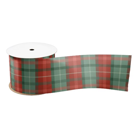 Rotes und grünes Tartan Satinband (Spule)