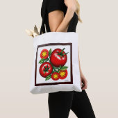 rotes und grünes Tomatendesign Tasche (Von Nahem)