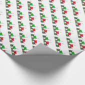 Rotes und grünes Traktor-Packpapier Geschenkpapier (Ecke)