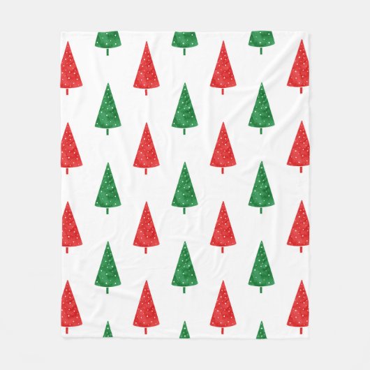 Rotes und grünes Wasserfarbenmuster Fleecedecke (Vorderseite)