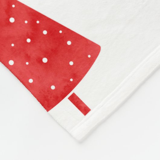 Rotes und grünes Wasserfarbenmuster Fleecedecke (Ecke)