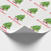Rotes und grünes Weihnachtsbaumpapier Geschenkpapier (Ecke)
