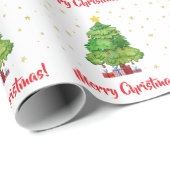 Rotes und grünes Weihnachtsbaumpapier Geschenkpapier (Rolleneckpunkt)